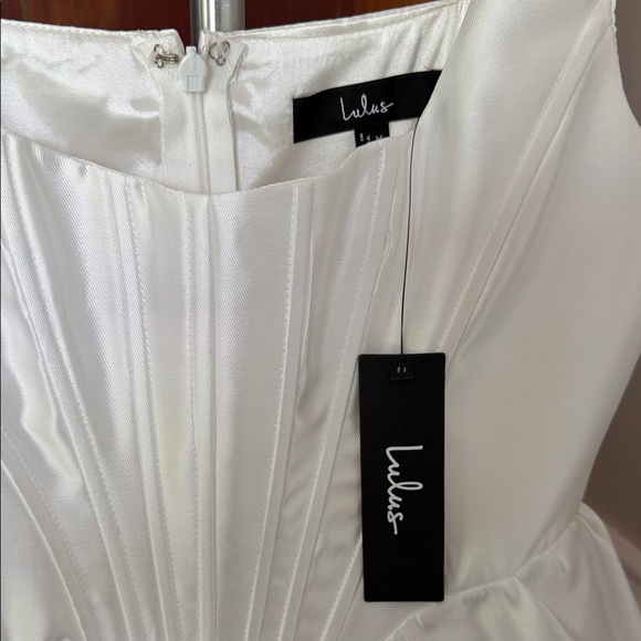 Lulus Bubbly Love White Taffeta Corset Mini Dress - Picture 6 of 9